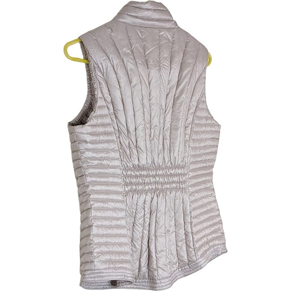 DKNY Sport Womens Champagne Silver Quilted Down Puffer Vest Size Large L - Picture 5 of 9
